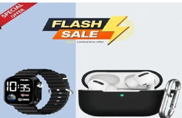 Airpod Pro True Wireless Bluetooth Earphones with 10 Hours of Playtime with Stylist Watch Free & Compatible for all Smartphones (White)