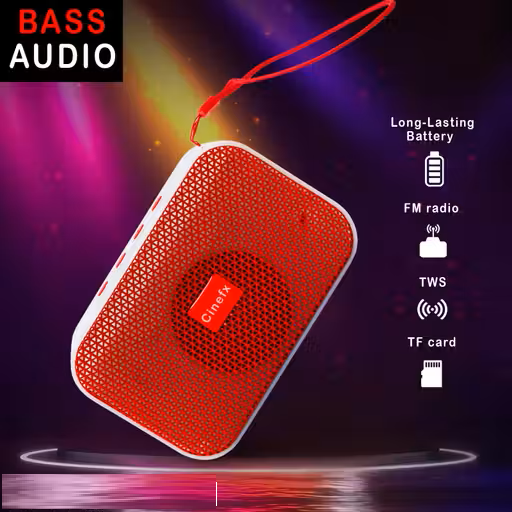 Portable Bluetooth Speaker with Dynamic Thunder Sound, High Bass & FM Radio (5W, Splash-Proof)