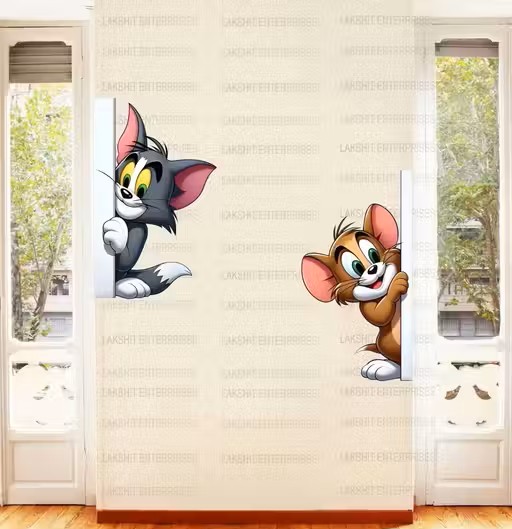 Kids Cartoon Wall Sticker | Multicolor PVC Vinyl Adhesive Wall Décor for Bedroom & Playroom (30 x 40 cm)