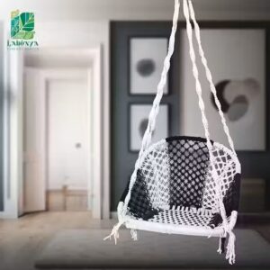 Cozy Cotton Hanging Swing Chair | Indoor & Outdoor Hammock with Cushion for Adults & Kids